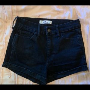 Hollister high rise black denim shorts